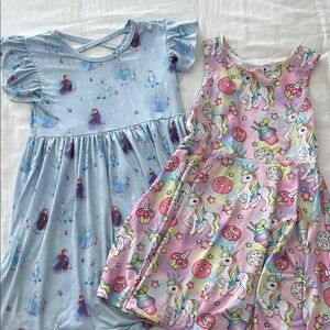 Girls' size 6 Frozen Disney Dress & Unicorn Donut Cupcake dress